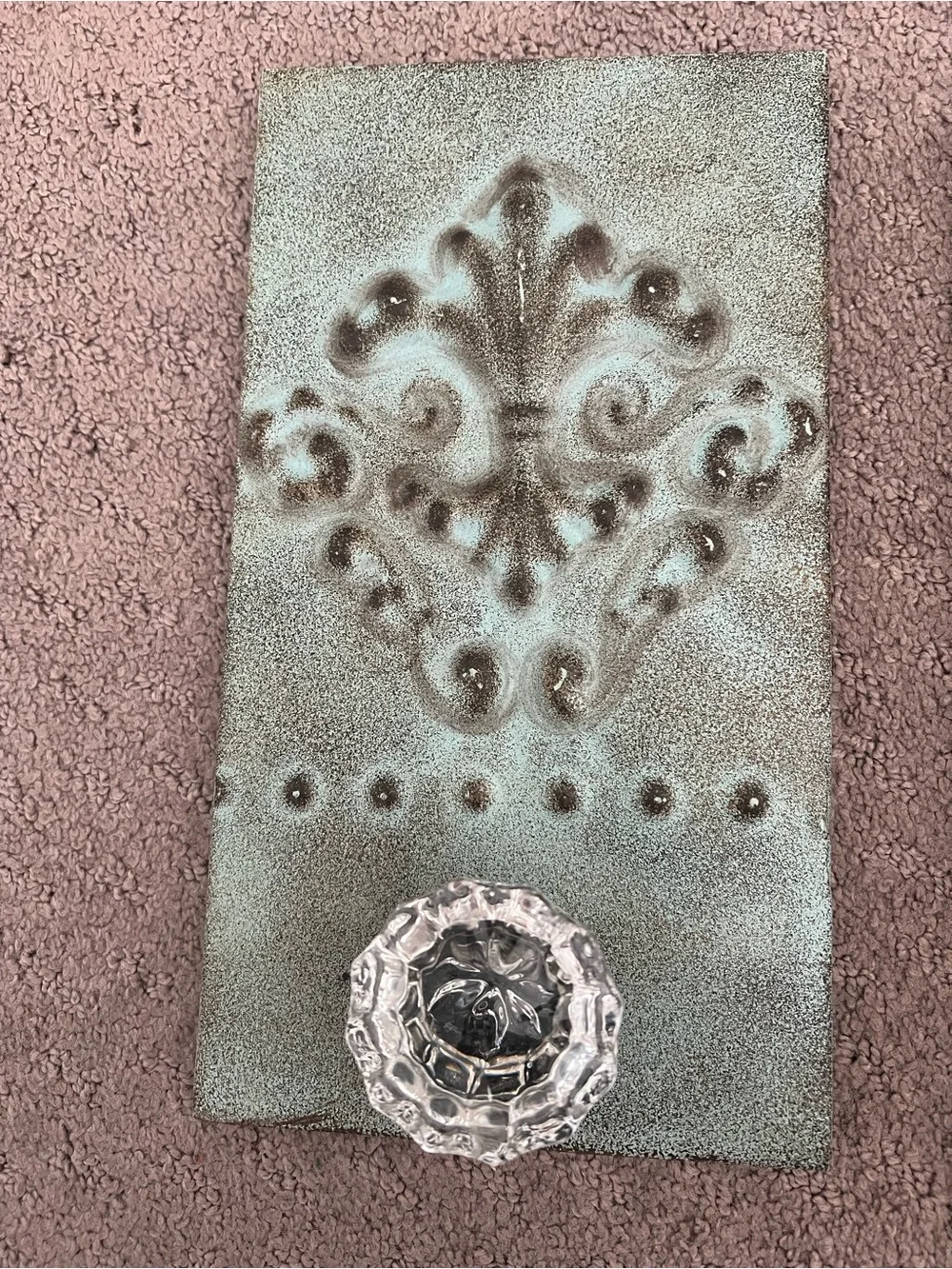 Metal wall hooks with glass like door knob handle